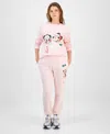 Disney Juniors' Merry & Joyful Jogger Sweatpants In Pink