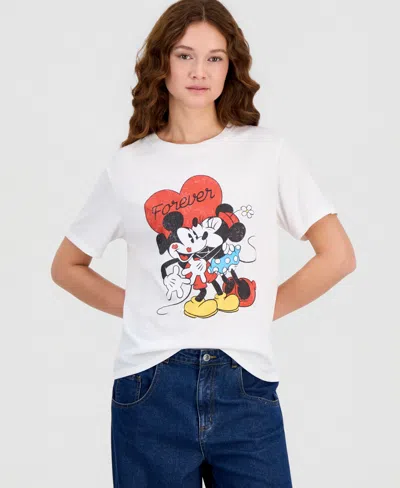Disney Juniors' Mickey & Minnie Valentine's Day Graphic T-shirt In White