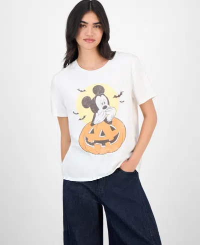 Disney Juniors' Mickey Mouse Vintage Halloween T-shirt In White