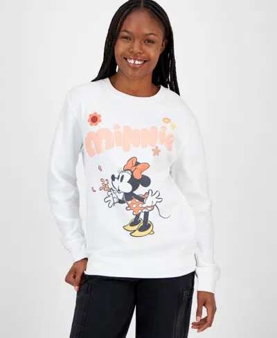Disney Juniors' Minnie Mouse Graphic Sweatshirt In White