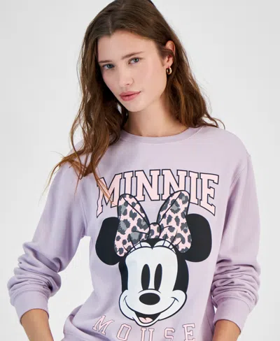 Disney Trendy Plus Size Minnie Mouse Graphic Sweatshirt In Lavender Haze