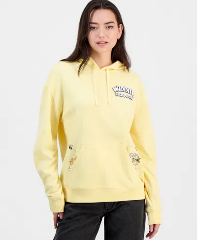 Disney Juniors' Pooh Screenprint Long-sleeve Hoodie In White