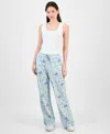 Disney Juniors' Stitch Allover-print Drawstring Pants In White