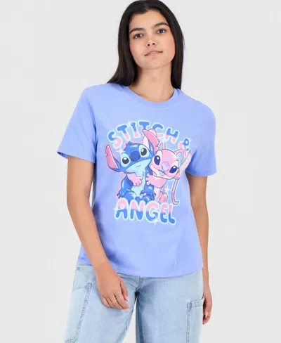 Disney Juniors' Stitch And Angel Graphic Print T-shirt In Multi