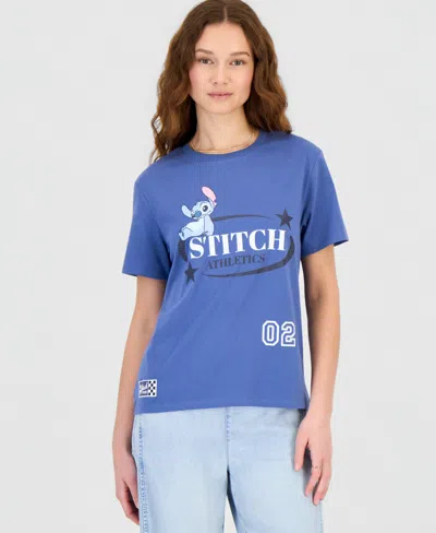 Disney Juniors' Stitch Athletics Graphic Print T-shirt In Multi