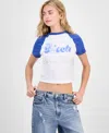 Disney Juniors' Stitch Palm Raglan Crewneck Tee