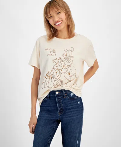 Disney Juniors' Winnie The Pooh Cotton Crewneck Tee In Sand