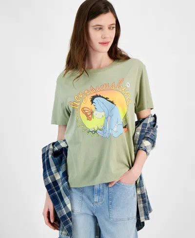 Disney Juniors' Winnie The Pooh Eeyore Sunshine Graphic T-shirt In Green