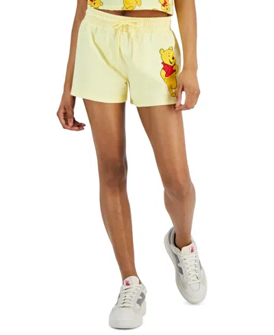 Disney Juniors' Winnie The Pooh Graphic Low-rise Shorts In Light Yellow