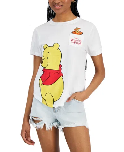 Disney Juniors' Winnie The Pooh Pocket Crewneck Tee In White