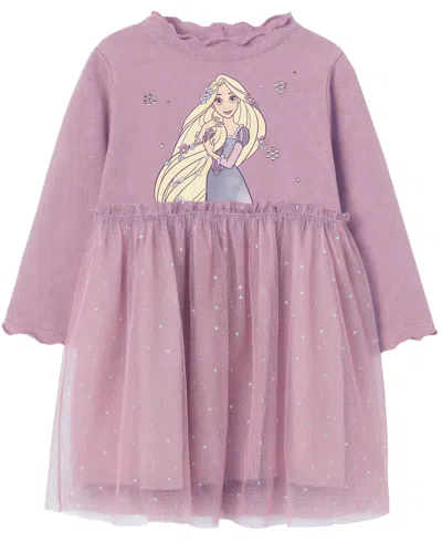 Disney Kids' Kate Mack Girls 2t-6x Rapunzel Long-sleeve Dress In Purple