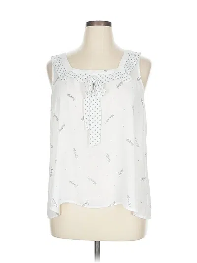 Pre-owned Disney Lc Lauren Conrad Sleeveless Blouse In White