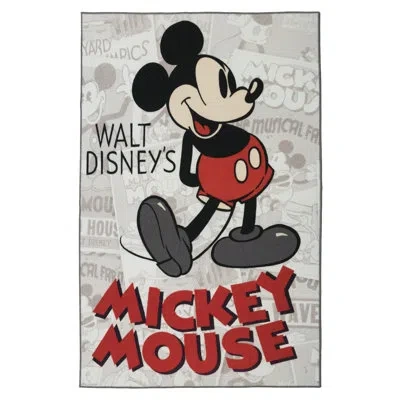 Disney Licensed  Mickey Mouse Classic Pose Fashion Area Rug In Black;red;gray