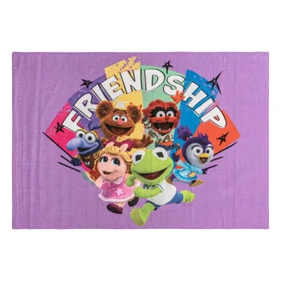Disney Licensed Muppets The Muppet Babies Friendship Purple Digital Printed Youth Non-slip Area Rug In Green;pink;purple