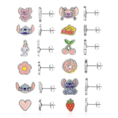 Disney Kids'  Lilo And Stitch 12 Pairs Earring Set In Multi