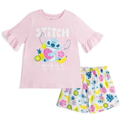 Disney Kids'  Lilo & Stitch 2-piece Short Sleeve Tee And Gauze Shorts Set In Multi