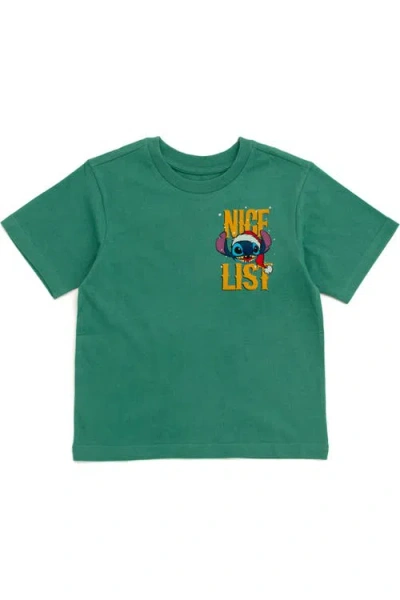 Disney Kids'  Lilo & Stitch Holiday Short Sleeve T-shirt In Multi