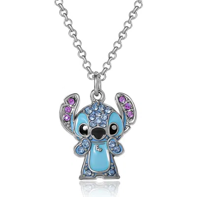 Disney Lilo & Stitch Pave Crystal Pendant Necklace In Multi