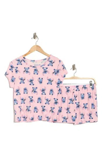 Disney Lilo & Stitch Short Pajamas In Pink
