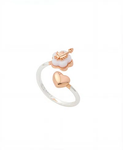 Disney Lilo Stitch Rose Gold Heart Bypass Ring In Multi