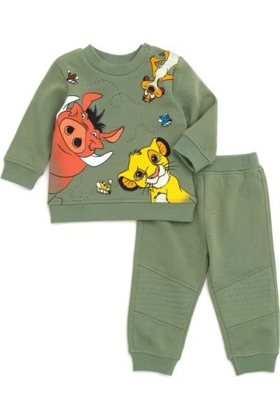 Disney Kids'  Lion King Fleece 2-piece Sweatshirt And Pants Set In Green