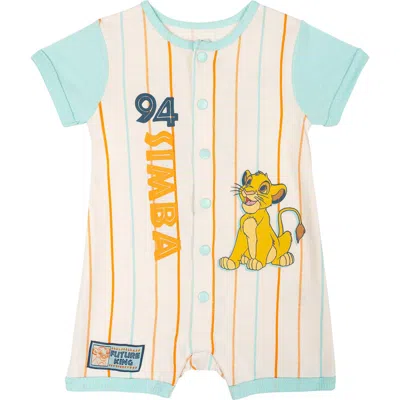 Disney Babies'  Lion King Simba Athletic One Piece Romper In Blue