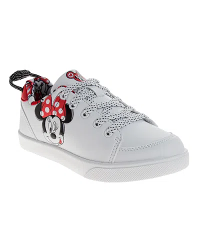 Disney Kids' Little And Big Girls Minnie Mouse Lace Up Sneakers In White