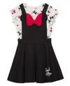 Disney Little Girls Minnie Hearts Short Sleeve T-shirt And Dress, 2 Pc. Set In Black