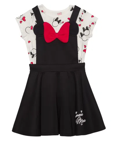 DISNEY LITTLE GIRLS MINNIE HEARTS SHORT SLEEVE T-SHIRT AND DRESS, 2 PC. SET