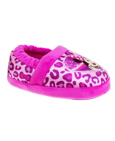 Disney Kids' Little Girls Minnie Mouse Dual Sizes Slippers In Hot Pink,purple