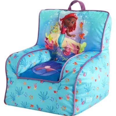 Disney Little Mermaid Ariel Toddler Square Bean Bag Chair In Blue