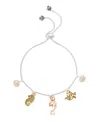 Disney Little Mermaid Cubic Zirconia And Mother Of Pearl Charm Bolo Bracelet