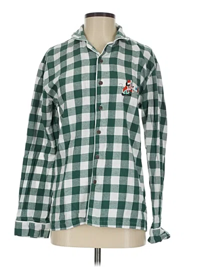 Pre-owned Disney Long Sleeve Button Down Shirt In Green