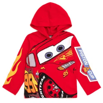 Disney Kids'  Long Sleeve Hooded T-shirt In Red