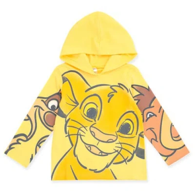Disney Kids'  Long Sleeve Hooded T-shirt In Yellow