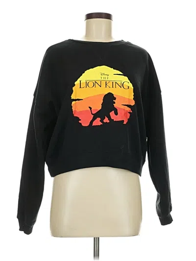 Pre-owned Disney Long Sleeve Top Black Crew Neck Tops