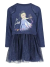 Disney Kids'  Long Sleeve Tulle Dress In Blue