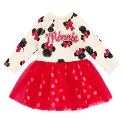 Disney Kids'  Long Sleeve Tulle Dress In Red