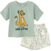 Disney Loop Terry T-shirt & Shorts Set In Green