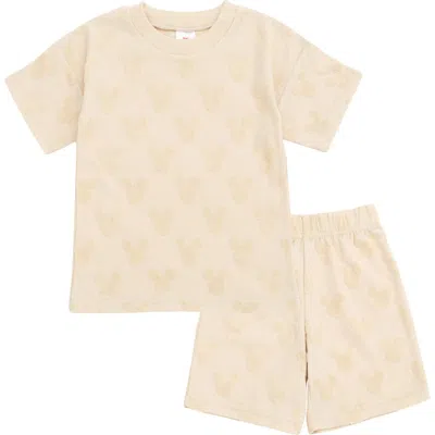 Disney Kids'  Loop Terry T-shirt & Shorts Set In Nude