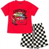 Disney Kids'  Loop Terry T-shirt & Shorts Set In Red