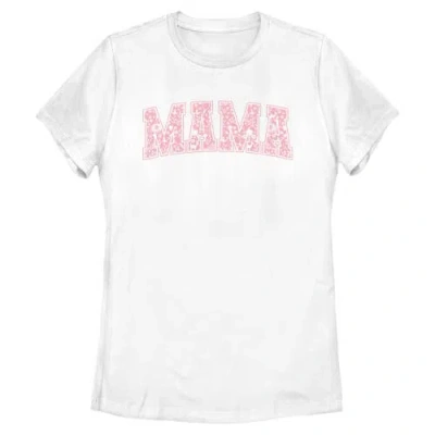 Disney Mama Collegiate Items Pattern  Graphic T-shirt In White