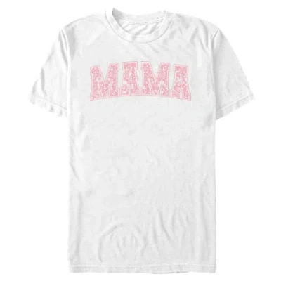 Disney Mama Collegiate Items Pattern  Graphic T-shirt In White