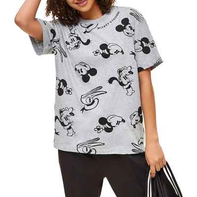 Disney Mickey & Friends Womens Printed Cotton Graphic T-shirt In Black