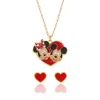 Disney Mickey & Minnie Heart Necklace And Stud Earrings Set In Gold