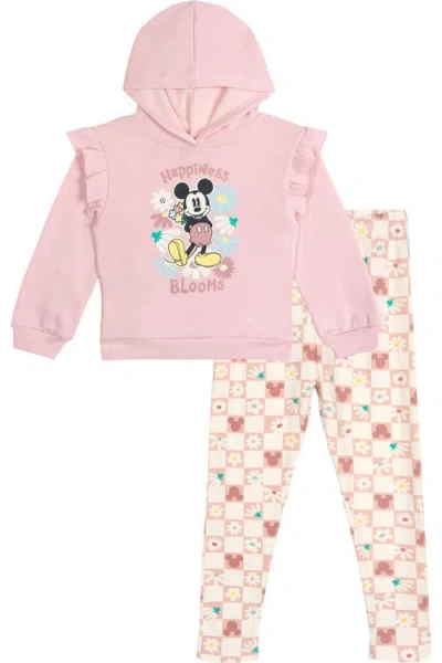 Disney Kids'  Mickey Mouse 2-piece Fleece Hoodie And Leggings Set In Pink