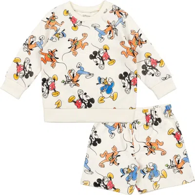 Disney Kids'  Mickey Mouse 2-piece French Terry Sweatshirt And Shorts Set In Multi