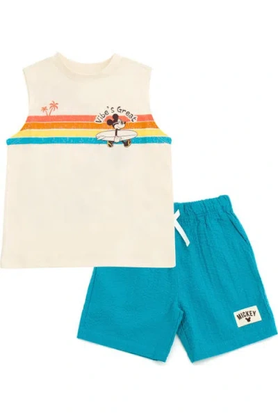 Disney Kids'  Mickey Mouse 2-piece Sleeveless Tank Top And Shorts Set In Multi