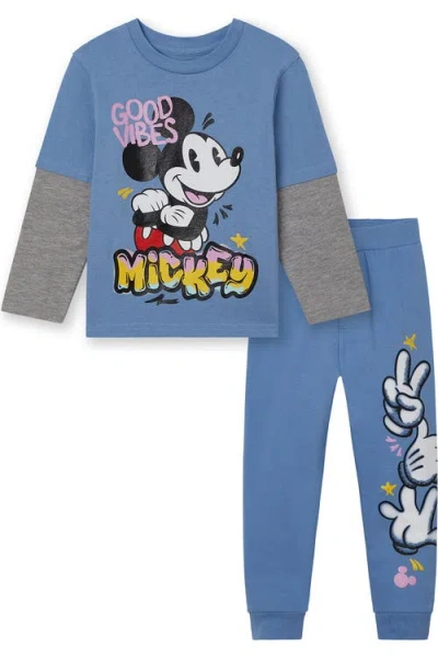 Disney Kids'  Mickey Mouse 2-piece Tee And Pants Set In Blue