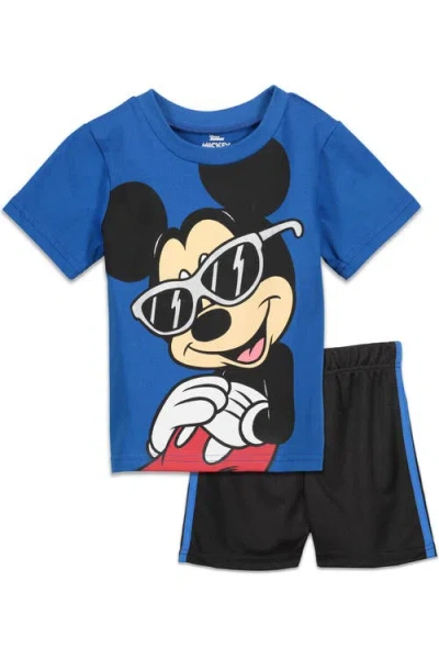 Disney Kids'  Mickey Mouse 2-piece T-shirt And Shorts Set In Blue